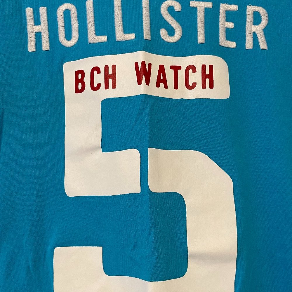 Hollister Men’s Large Aqua Blue Front Logo Short Sleeve Soft Tee Shirt Top - Picture 3 of 16